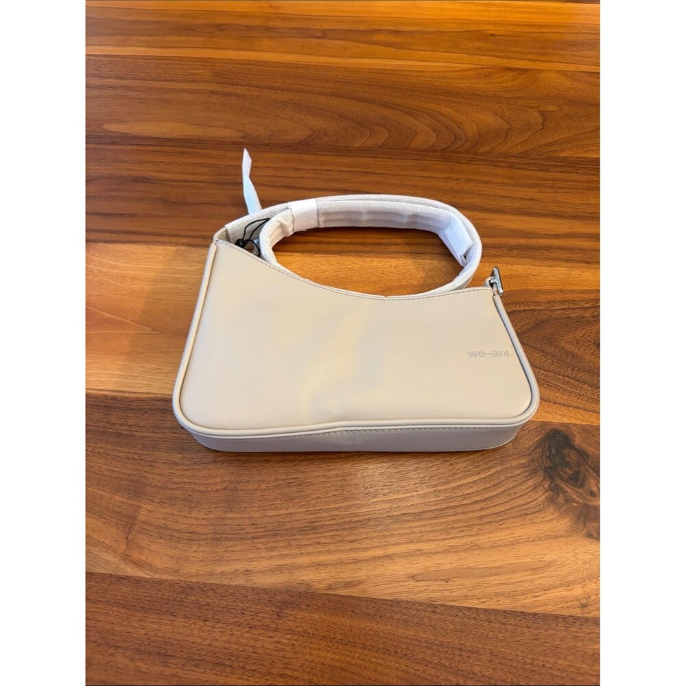 NWT New We-ar4 Cream Leather Shoulder Wave Purse Bag